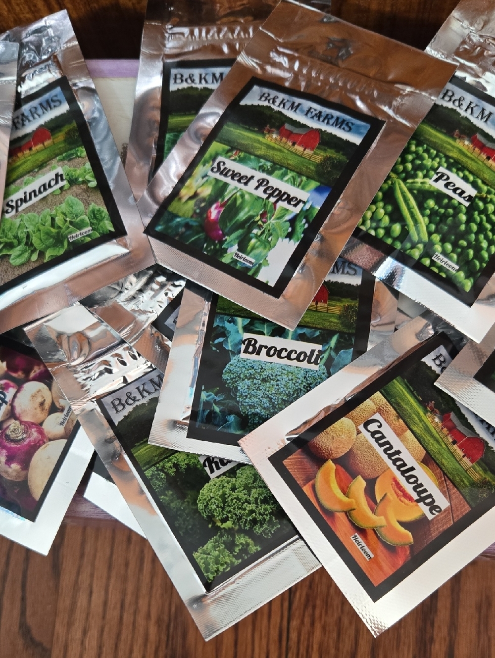 Twelve Packs Of Seeds Onion, Turnip, Cantaloupe, Peas, Lettuce, Pumpkin, Sweet P
